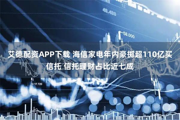 艾德配资APP下载 海信家电年内豪掷超110亿买信托 信托理财占比近七成